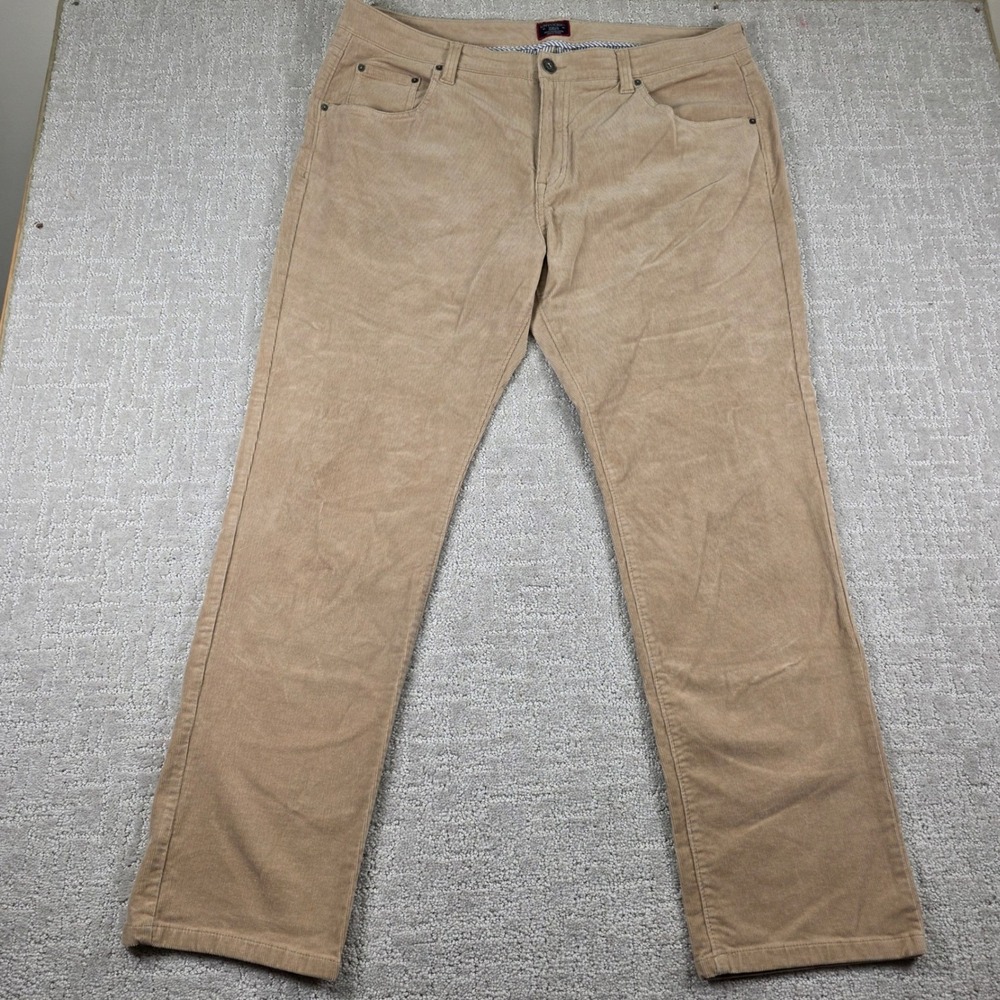 UNTUCKit Christow Cord Pants Mens 40x32 Tan Straight Fit Corduroy Trousers Fall